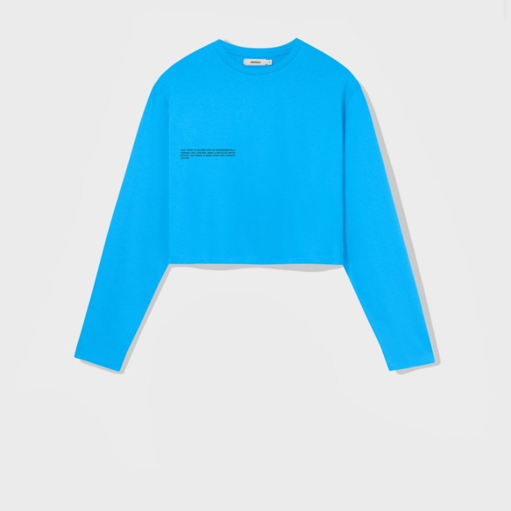 PANGAIA long sleeve crop top NWT sea blue
